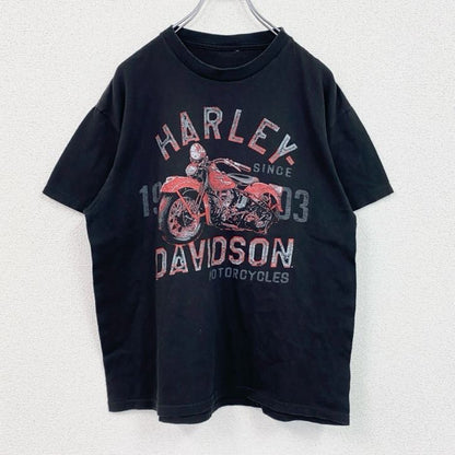 HARLEY DAVIDSON　ハーレーダビッドソン　半袖両面プリントTシャツ　黒　ブラック　