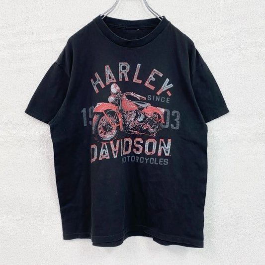 HARLEY DAVIDSON　ハーレーダビッドソン　半袖両面プリントTシャツ　黒　ブラック　