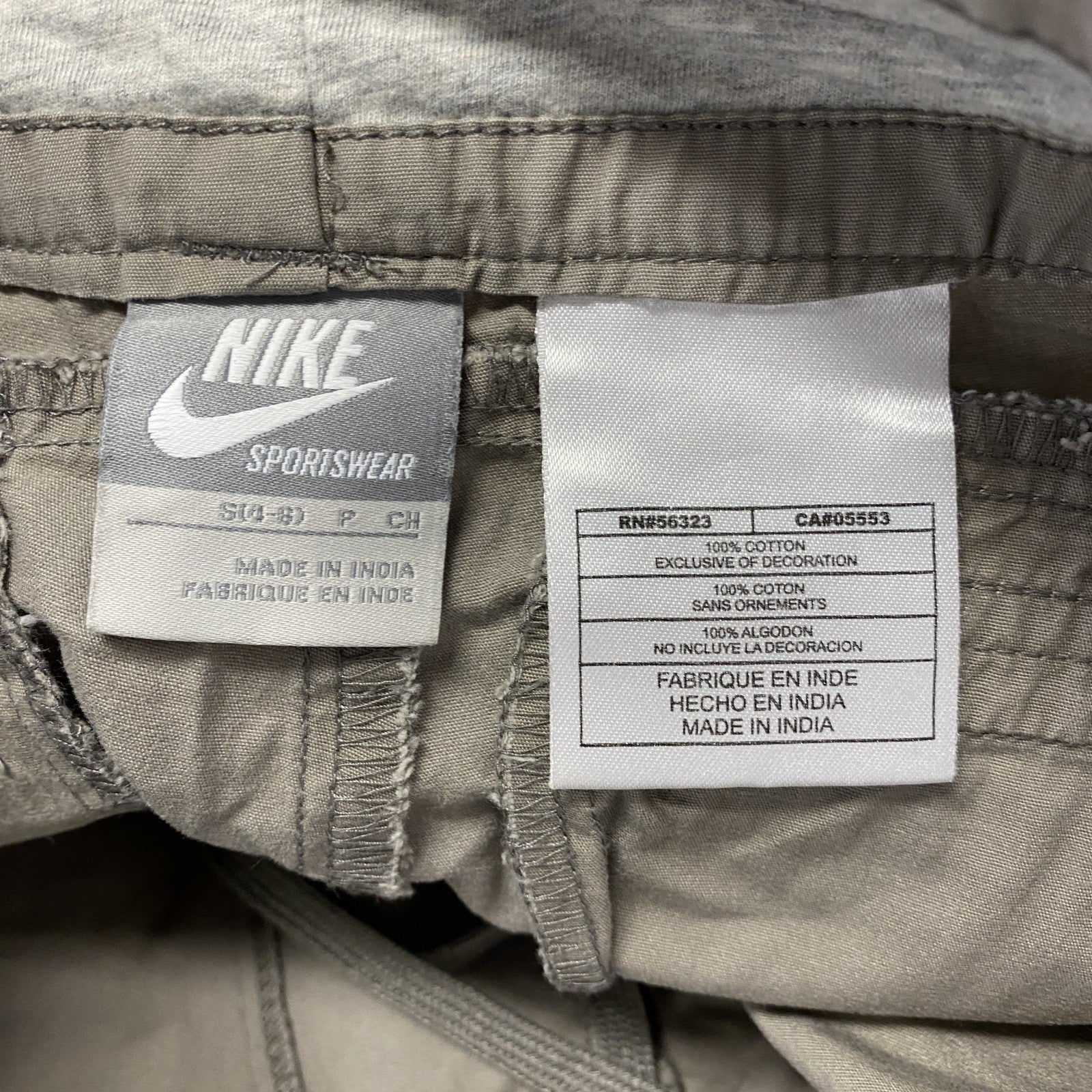NIKE　ナイキ　ハーフパンツ　7分丈パンツ　クロップドパンツ　ジップフライ　グレージュ　Sサイズ　古着