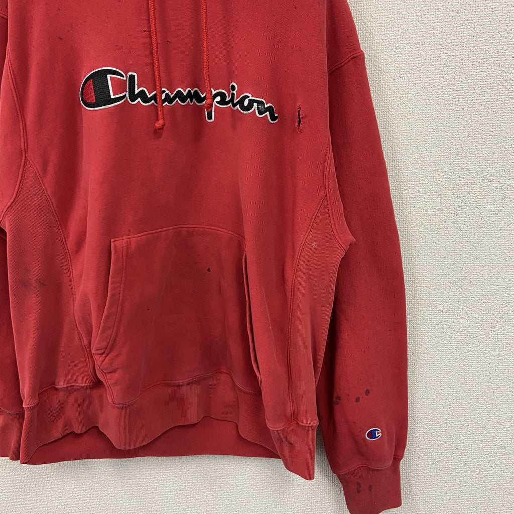 Champion　チャンピオン　リバースウィーブ　スウェットパーカー/フーディー　フェード　現行　赤　レッド　Lサイズ　古着