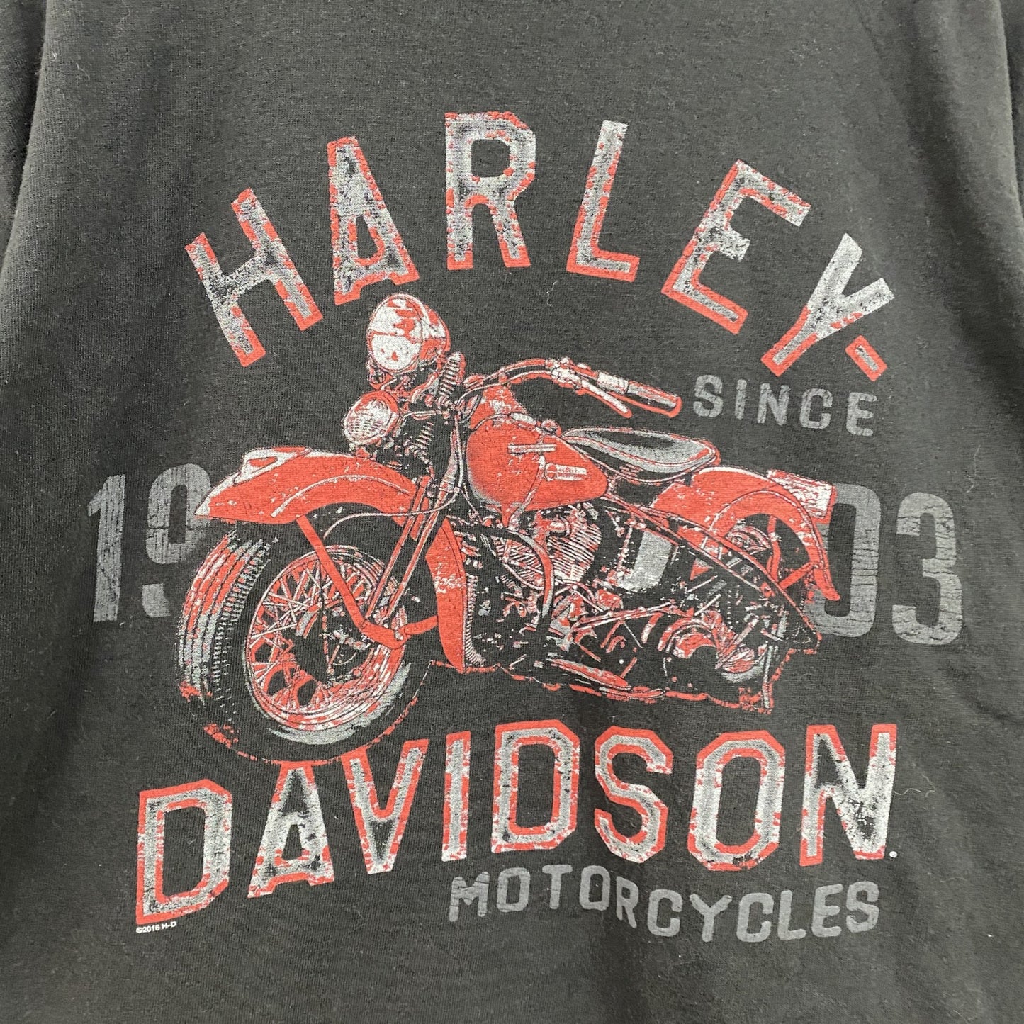 HARLEY DAVIDSON　ハーレーダビッドソン　半袖両面プリントTシャツ　黒　ブラック　