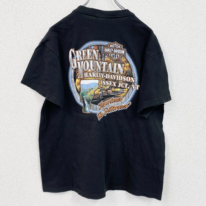 HARLEY DAVIDSON　ハーレーダビッドソン　半袖両面プリントTシャツ　黒　ブラック　