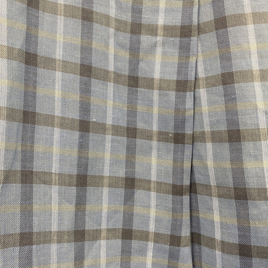 LANVIN CLASSIQUE　ランバン　半袖チェックシャツ　胸ポケット　水色　ライトブルー　Mサイズ　古着