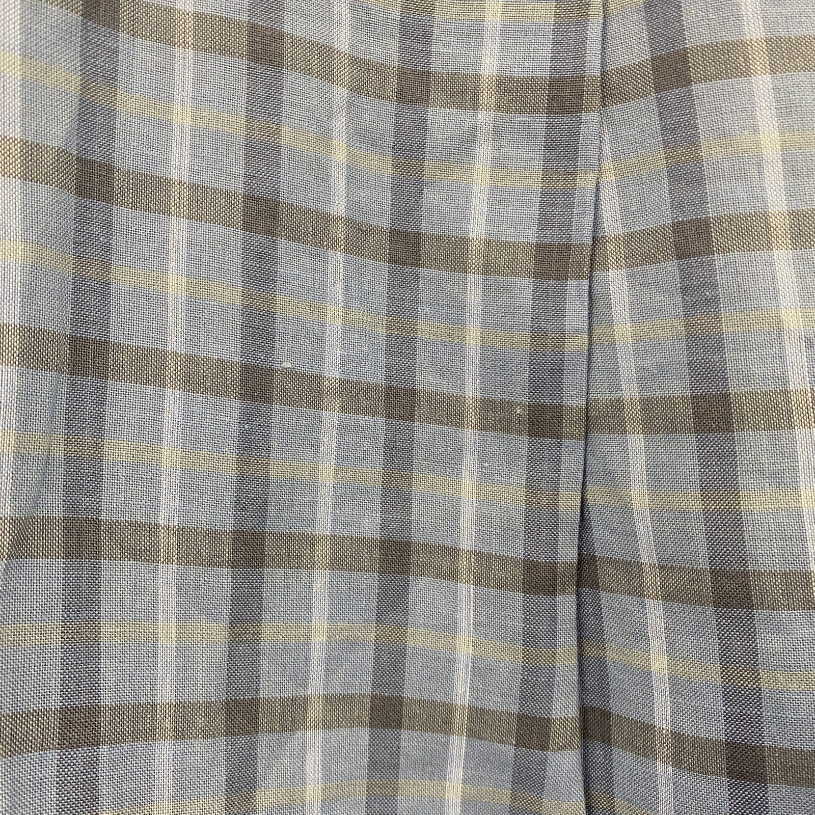 LANVIN CLASSIQUE　ランバン　半袖チェックシャツ　胸ポケット　水色　ライトブルー　Mサイズ　古着