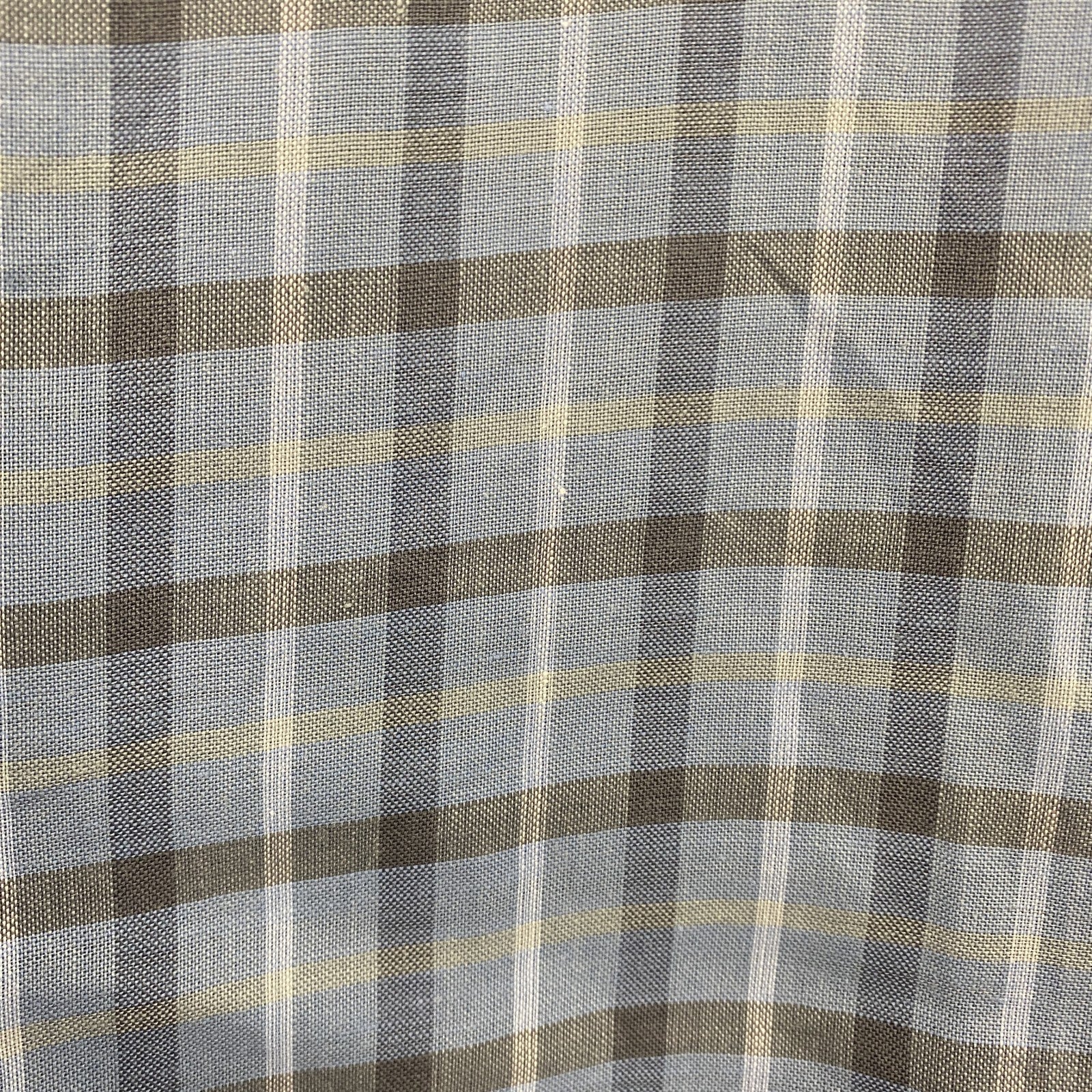 LANVIN CLASSIQUE　ランバン　半袖チェックシャツ　胸ポケット　水色　ライトブルー　Mサイズ　古着