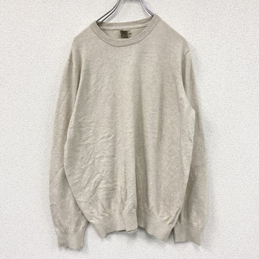 ～00s　L.L.Bean　エルエルビーン　カシミヤ混コットンニットセーター　ヴィンテージ　ベージュ　Lサイズ