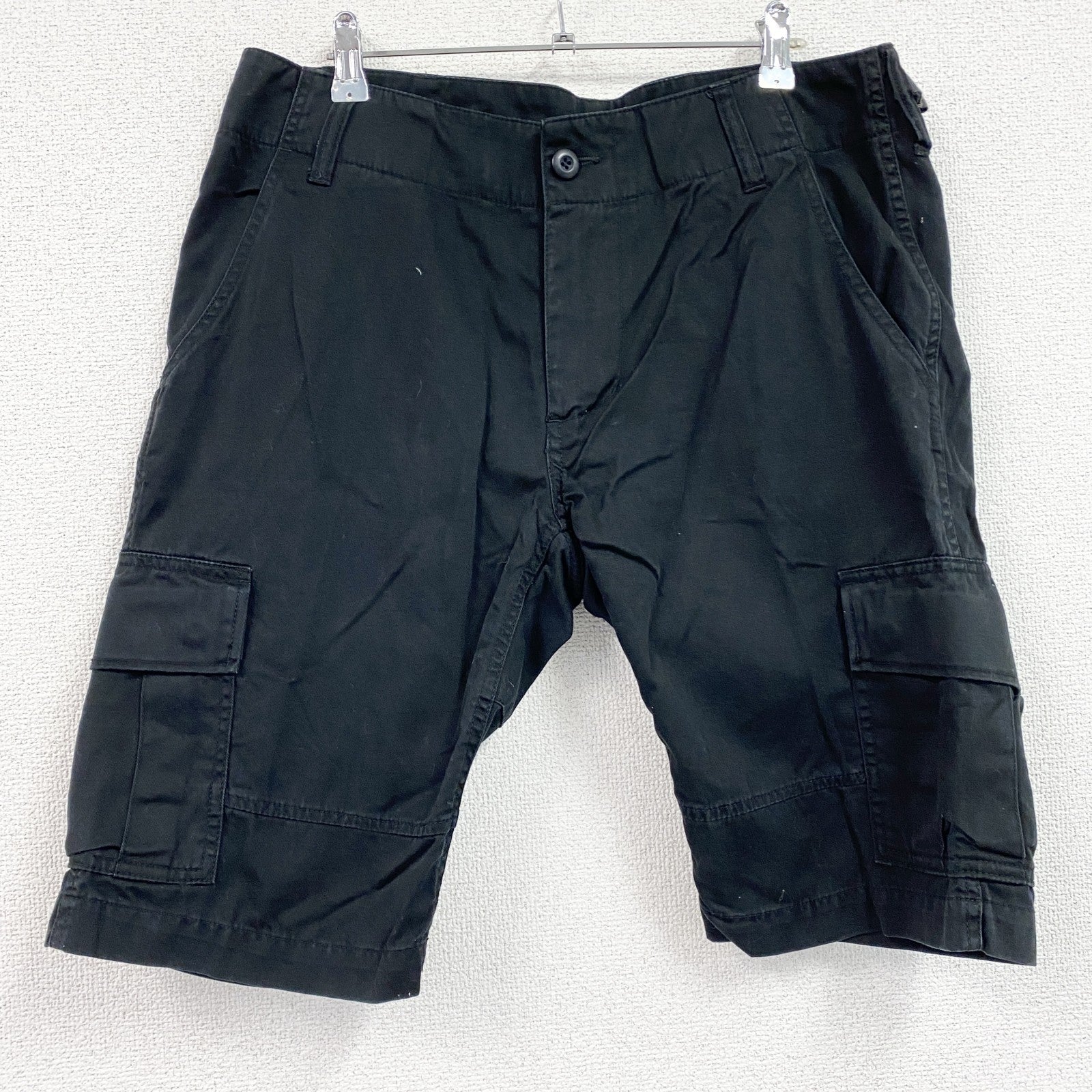 HOUSTON　ヒューストン　カーゴハーフパンツ/ショートパンツ　カーゴショーツ　黒　ブラック　Lサイズ　古着