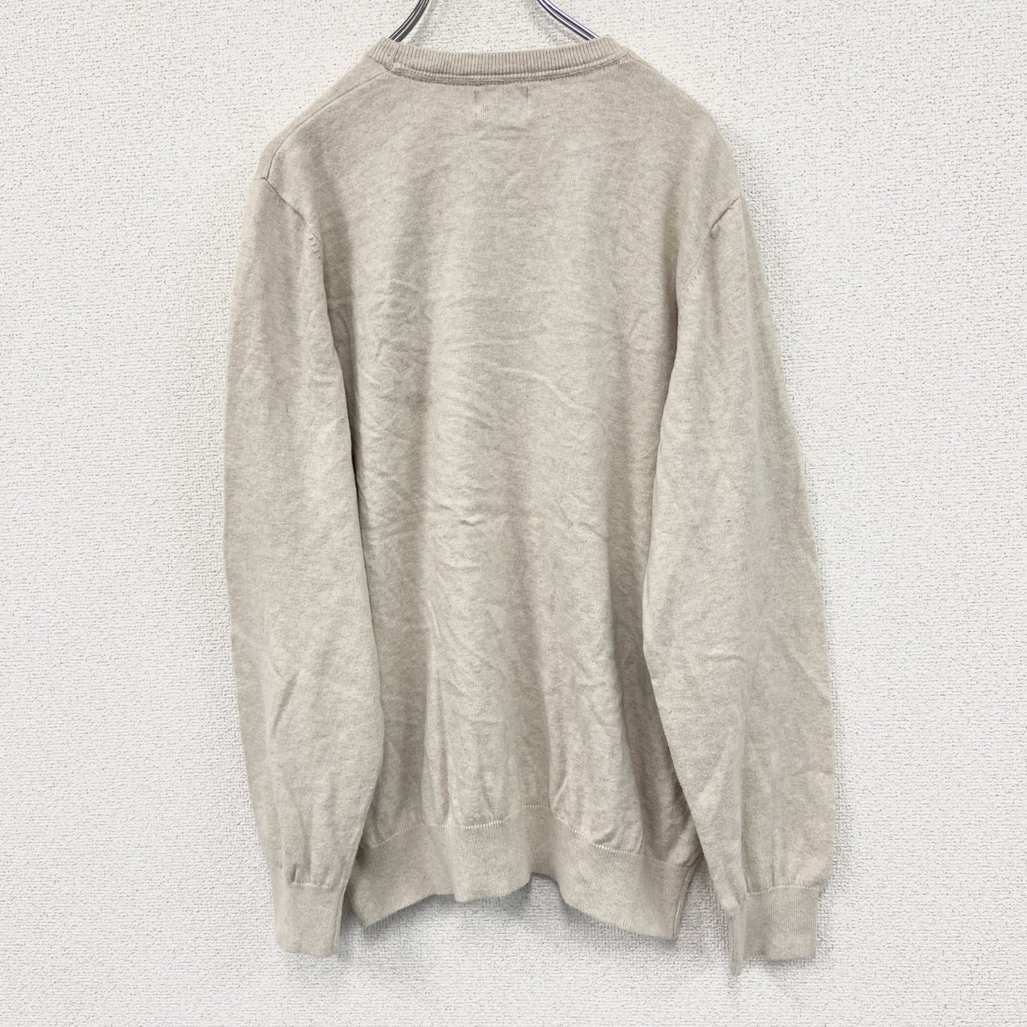 ～00s　L.L.Bean　エルエルビーン　カシミヤ混コットンニットセーター　ヴィンテージ　ベージュ　Lサイズ