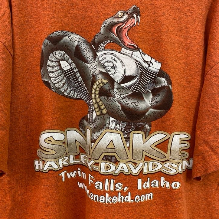 HARLEY DAVIDSON　ハーレーダビッドソン　半袖プリントTシャツ　オレンジ　Lサイズ
