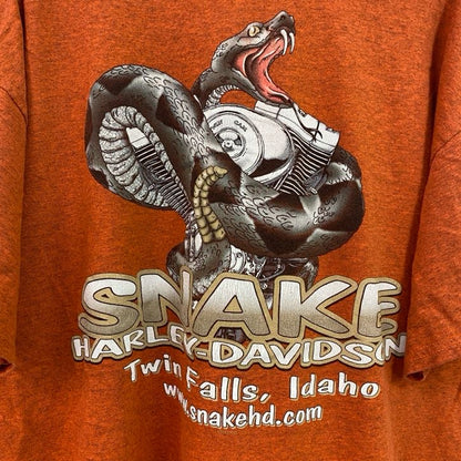 HARLEY DAVIDSON　ハーレーダビッドソン　半袖プリントTシャツ　オレンジ　Lサイズ