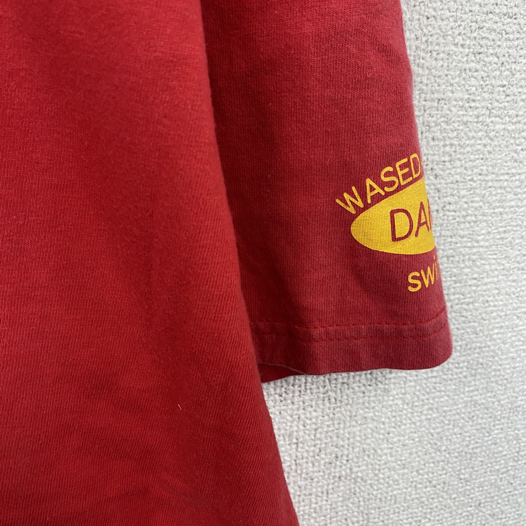 古着 used　00s　Hanes　BEEFY-T　早稲田大学　水泳部　半袖プリントTシャツ　赤　レッド　XLサイズ