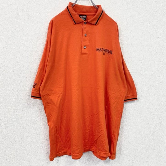 HARLEY DAVIDSON　ハーレーダビッドソン　半袖ポロシャツ　オレンジ　XLサイズ
