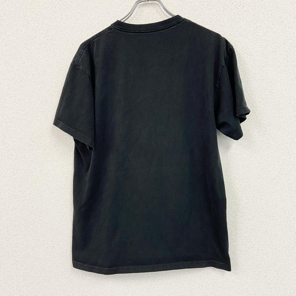 半袖プリントTシャツ　クイーンズ校　カレッジロゴ　3連プリント　クルーネック　黒　ブラック　古着