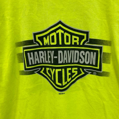 HARLEY DAVIDSON　ハーレーダビッドソン　長袖プリントTシャツ　蛍光色　黄色　イエロー　2XLサイズ
