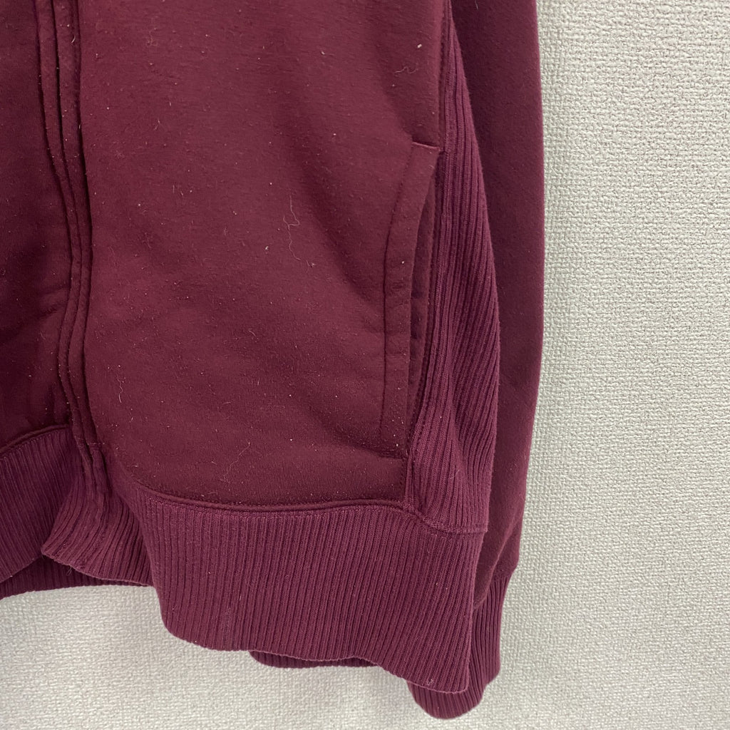 GAP　ギャップ　フルジップスウェット/トレーナー　ビッグロゴ　ボルドー　ベージュ　Mサイズ スウェットトップス メンズ ポリエステル 古着