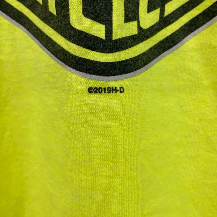 HARLEY DAVIDSON　ハーレーダビッドソン　長袖プリントTシャツ　蛍光色　黄色　イエロー　2XLサイズ