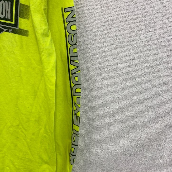 HARLEY DAVIDSON　ハーレーダビッドソン　長袖プリントTシャツ　蛍光色　黄色　イエロー　2XLサイズ
