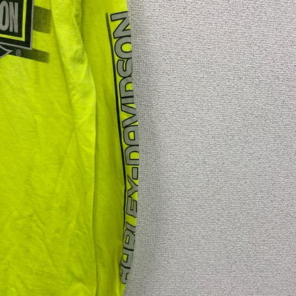 HARLEY DAVIDSON　ハーレーダビッドソン　長袖プリントTシャツ　蛍光色　黄色　イエロー　2XLサイズ