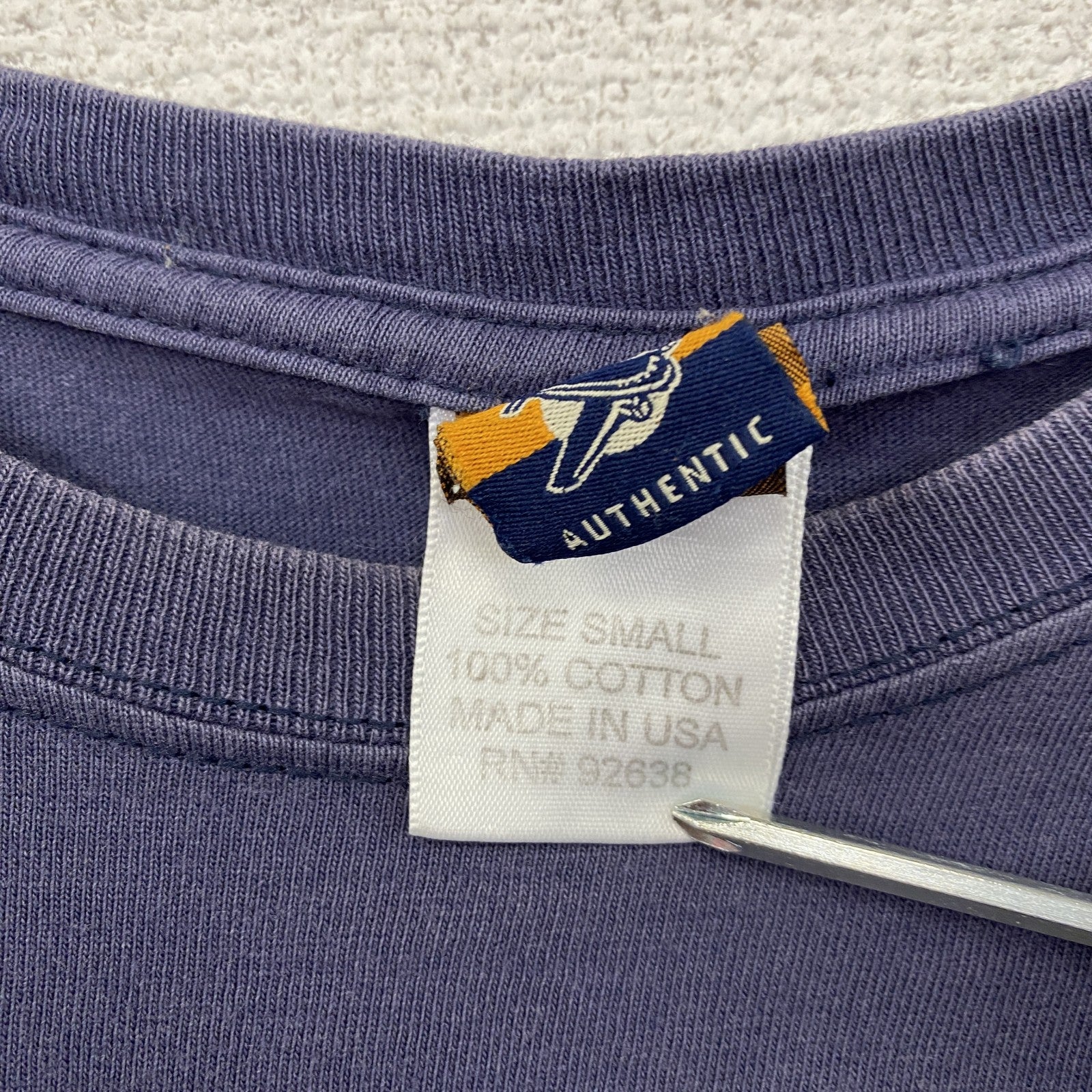 00s　Fossil　フォッシル　半袖プリントTシャツ　ヴィンテージ　フェード　紺　ネイビー　Sサイズ　古着