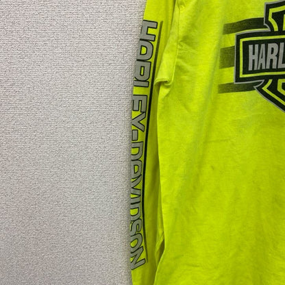HARLEY DAVIDSON　ハーレーダビッドソン　長袖プリントTシャツ　蛍光色　黄色　イエロー　2XLサイズ