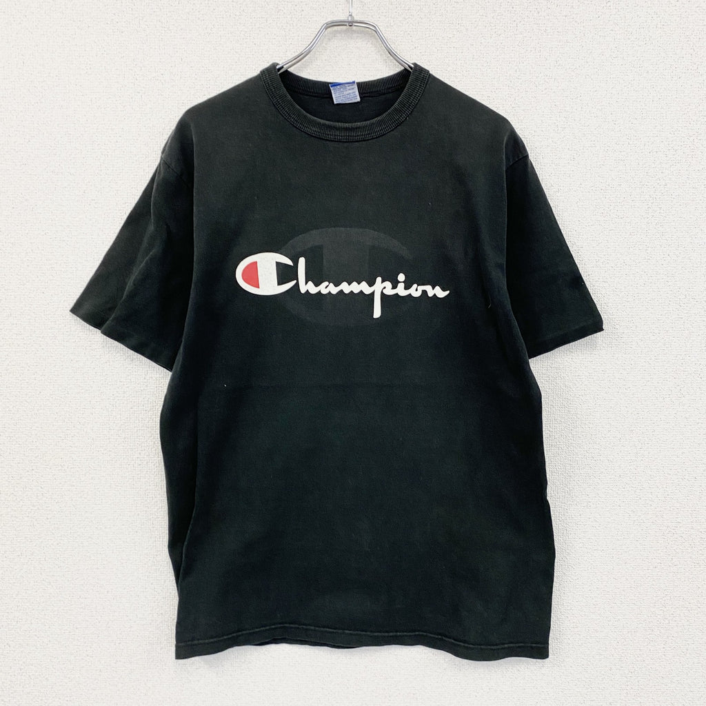～00s　Champion　チャンピオン　半袖プリントTシャツ　ヴィンテージ　黒　ブラック　Lサイズ　古着