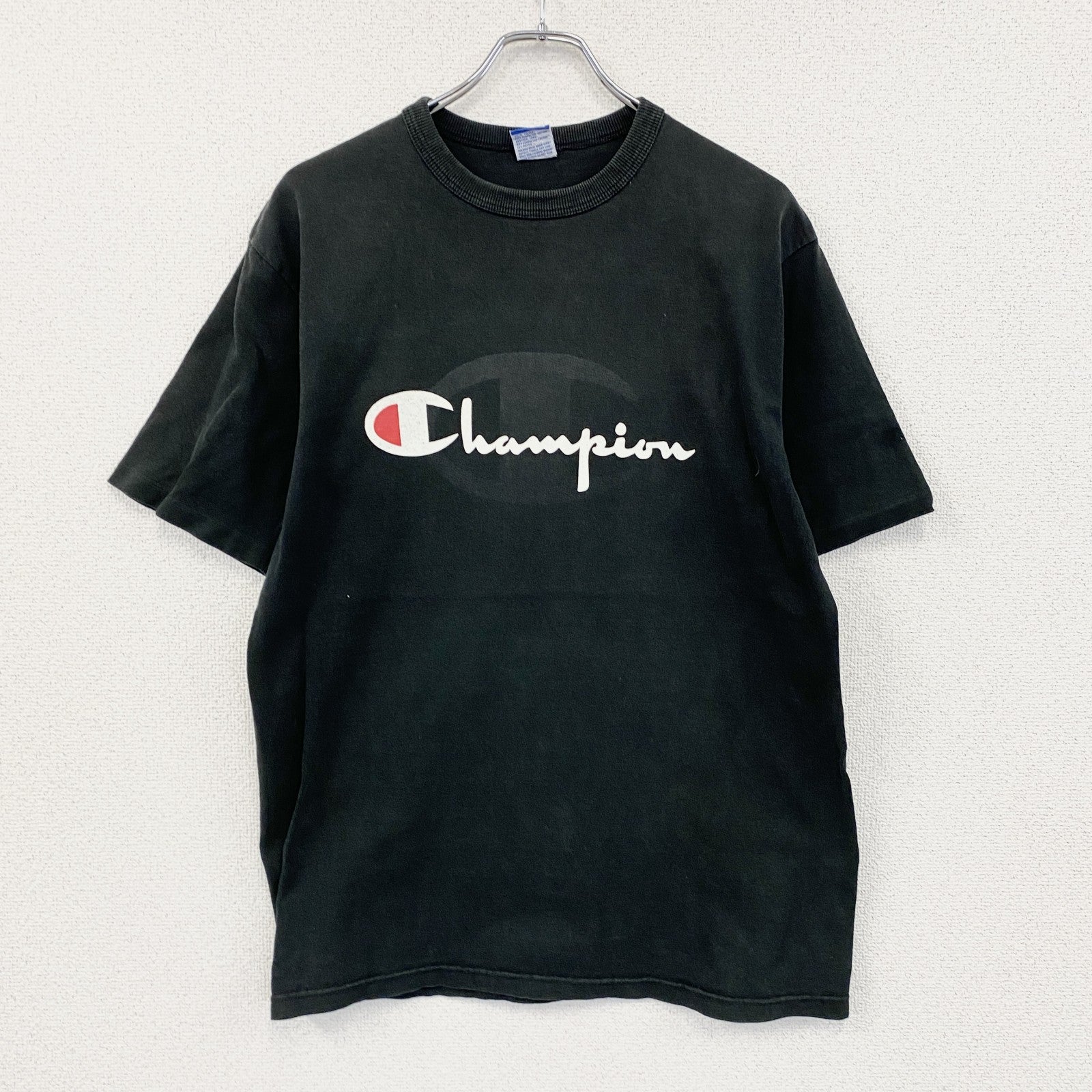 ～00s　Champion　チャンピオン　半袖プリントTシャツ　ヴィンテージ　黒　ブラック　Lサイズ　古着
