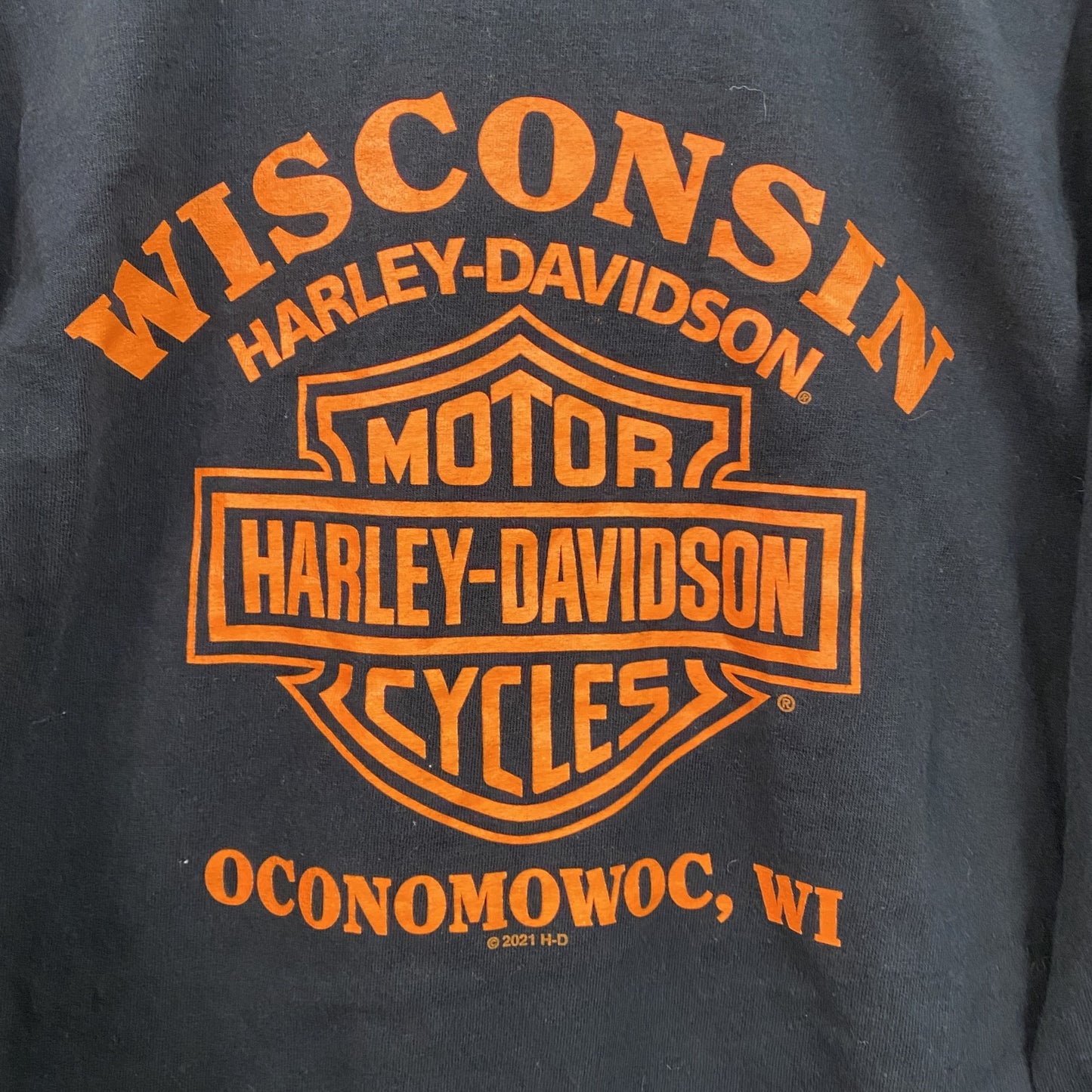 HARLEY DAVIDSON　ハーレーダビッドソン　長袖両面プリントTシャツ　黒　ブラック　XLサイズ