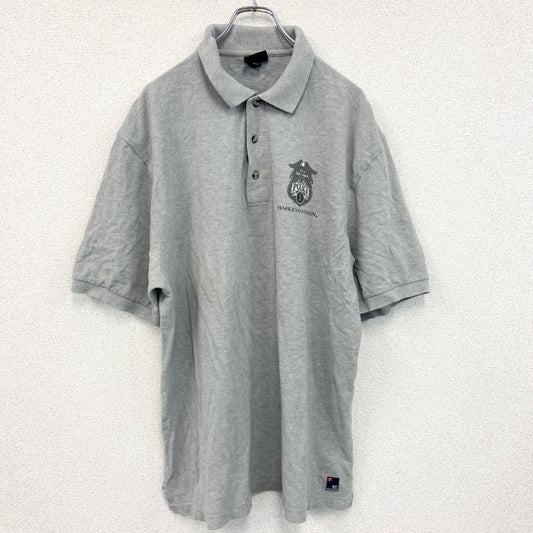 HARLEY DAVIDSON　ハーレーダビッドソン　半袖ポロシャツ　USA製　灰色　グレー　XLサイズ