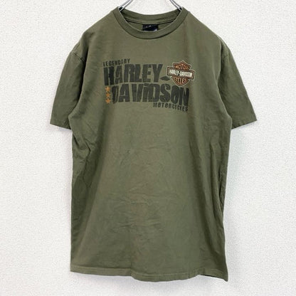 HARLEY DAVIDSON　ハーレーダビッドソン　長袖両面プリントTシャツ　カーキー　XLサイズ
