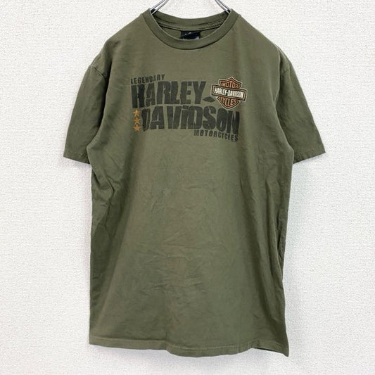 HARLEY DAVIDSON　ハーレーダビッドソン　長袖両面プリントTシャツ　カーキー　XLサイズ
