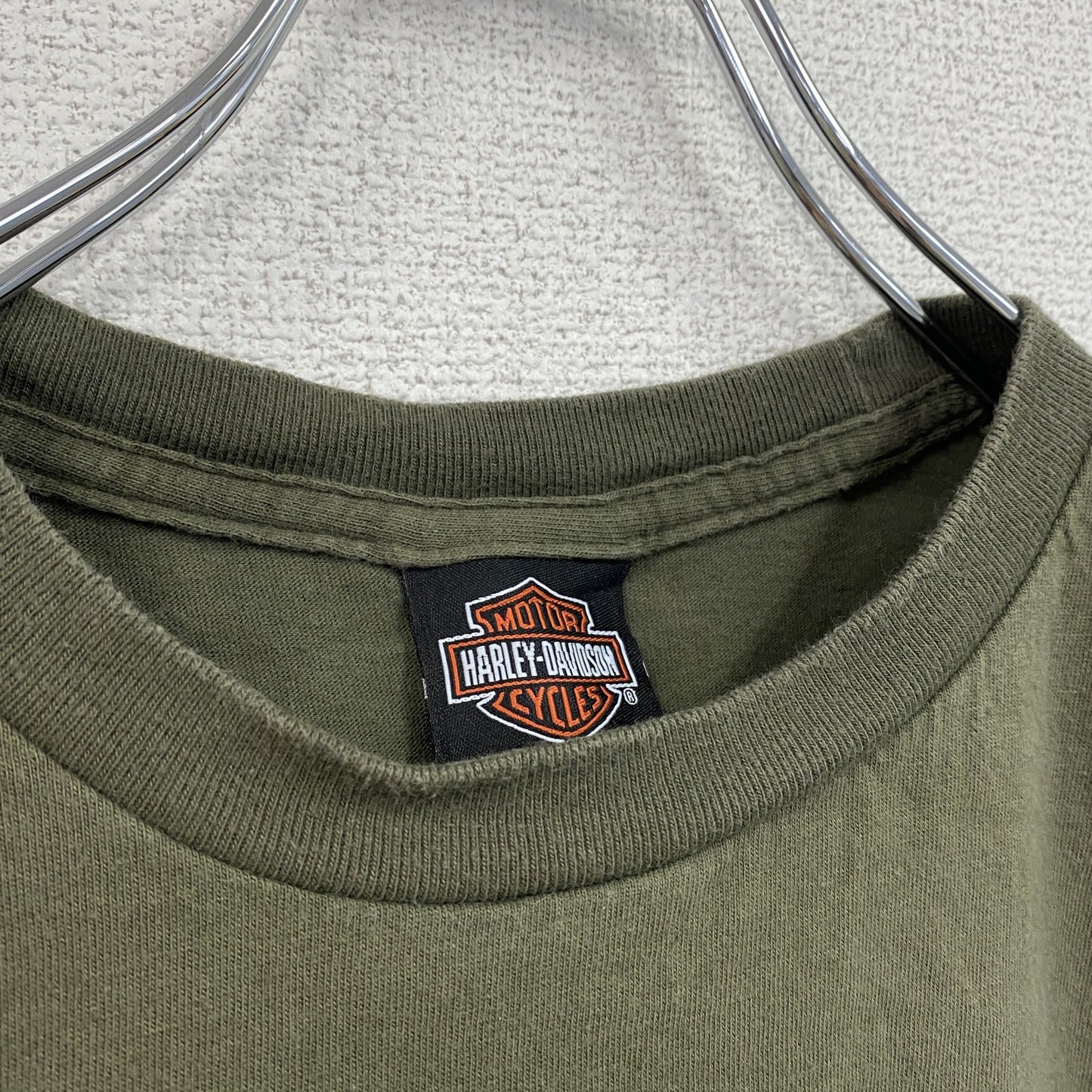 HARLEY DAVIDSON　ハーレーダビッドソン　長袖両面プリントTシャツ　カーキー　XLサイズ