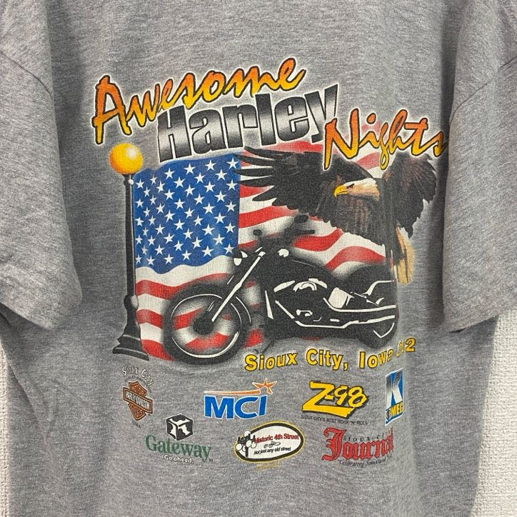 00s　HARLEY DAVIDSON　ハーレーダビッドソン　半袖プリントTシャツ　灰色　グレー　Mサイズ