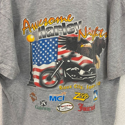 00s　HARLEY DAVIDSON　ハーレーダビッドソン　半袖プリントTシャツ　灰色　グレー　Mサイズ