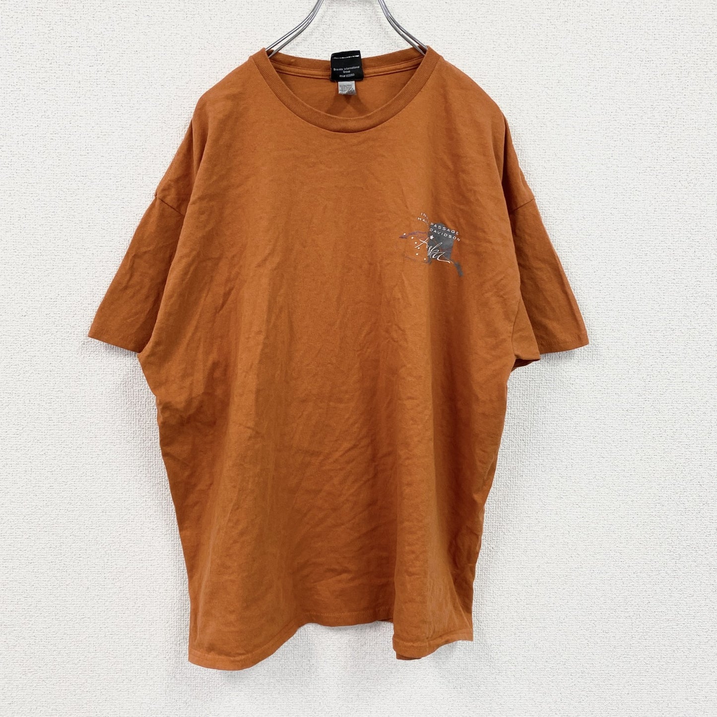 HARLEY DAVIDSON　ハーレーダビッドソン　長袖両面プリントTシャツ　オレンジ　2XLサイズ