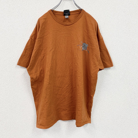 HARLEY DAVIDSON　ハーレーダビッドソン　長袖両面プリントTシャツ　オレンジ　2XLサイズ