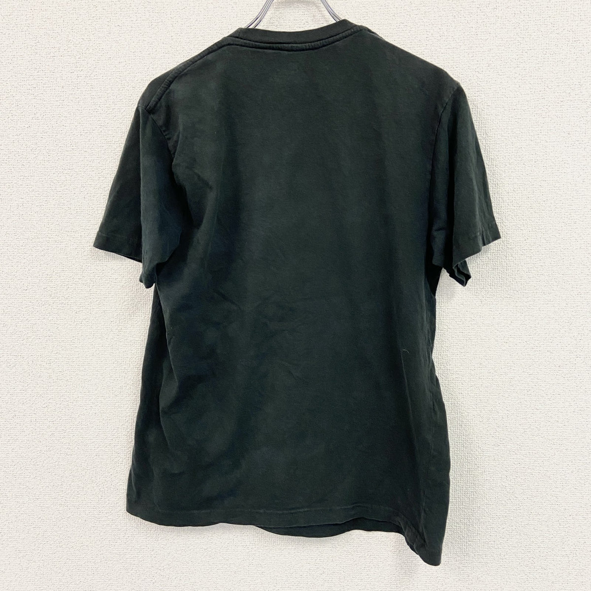 the green project　半袖プリントTシャツ　だまし絵　ミニ缶バッジ　黒　ブラック　Lサイズ　古着