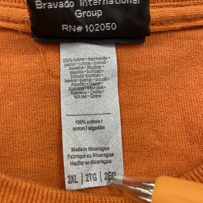 HARLEY DAVIDSON　ハーレーダビッドソン　長袖両面プリントTシャツ　オレンジ　2XLサイズ