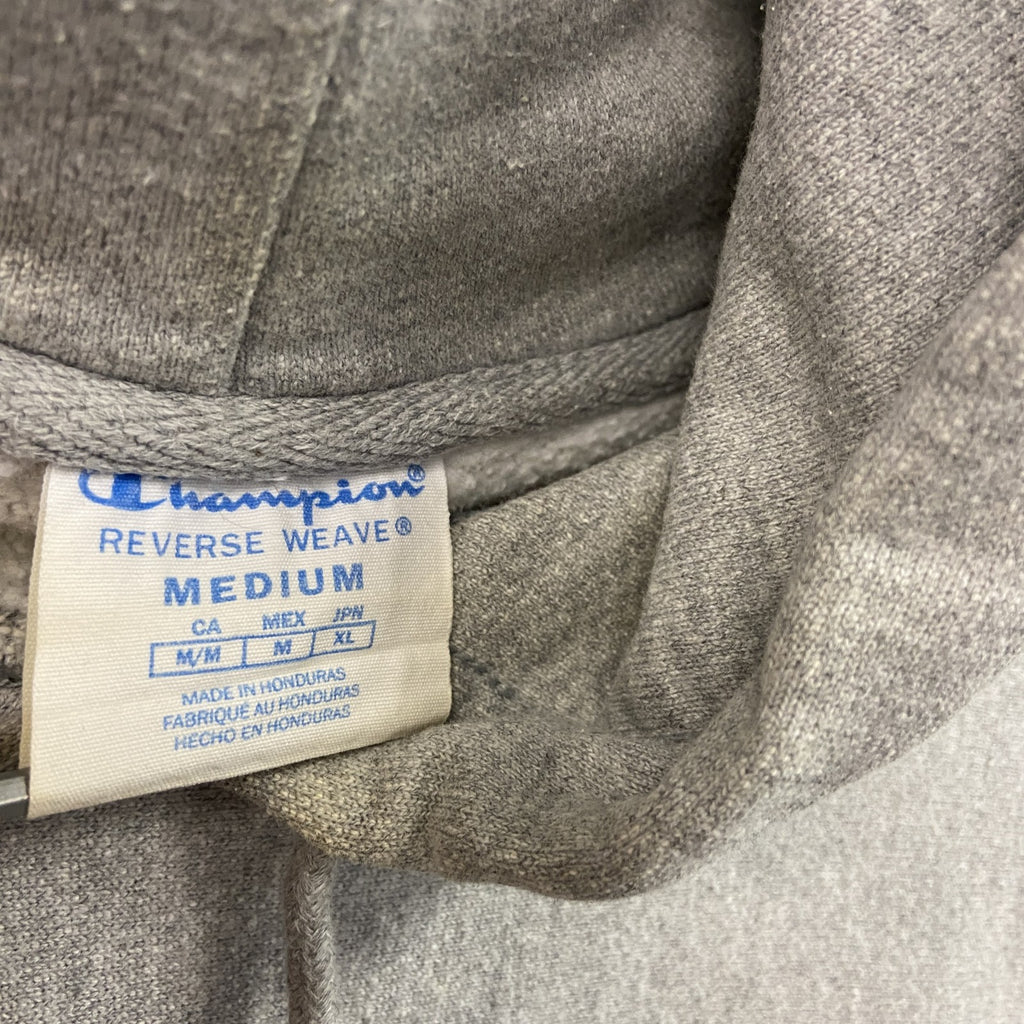 Champion　チャンピオン　リバースウィーブ　スウェットパーカー/フーディー　3連プリント　現行　灰色　グレー　Mサイズ　古着