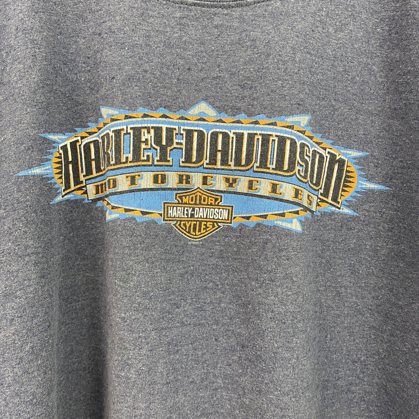 00s　HARLEY DAVIDSON　ハーレーダビッドソン　半袖両面プリントTシャツ　青　ブルー　Lサイズ