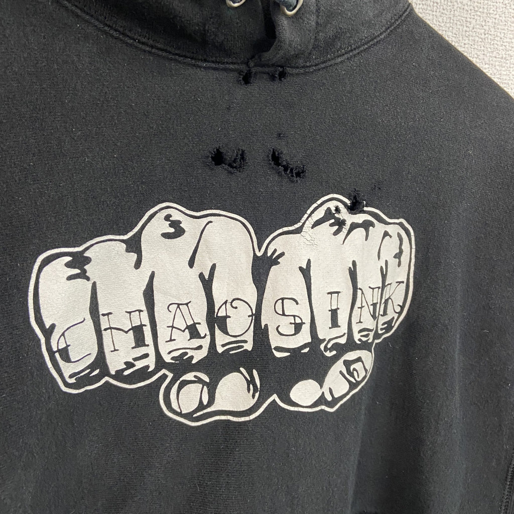Champion　チャンピオン　リバースウィーブ　スウェットパーカー/フーディー　CHAOSINK　現行　黒　ブラック　Mサイズ トレーナー スウェットトップス フード付き 古着