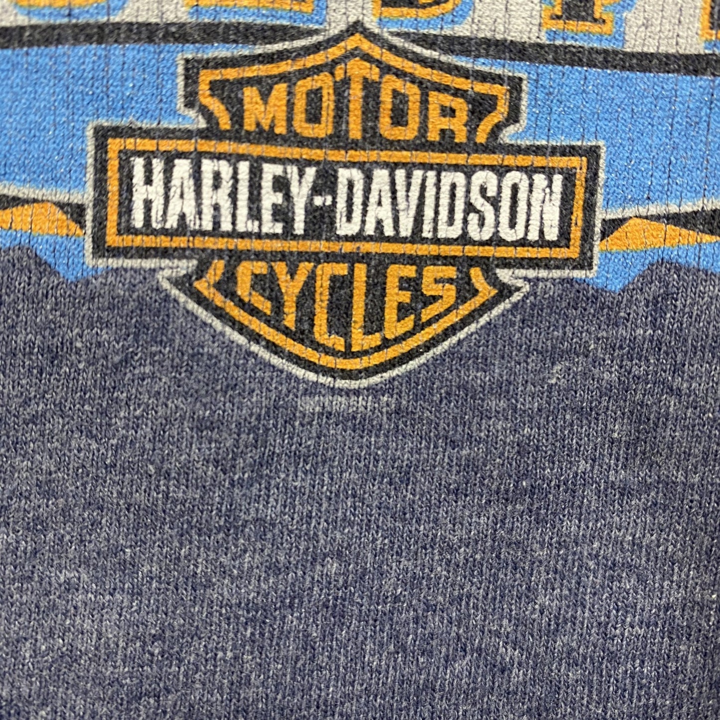 00s　HARLEY DAVIDSON　ハーレーダビッドソン　半袖両面プリントTシャツ　青　ブルー　Lサイズ