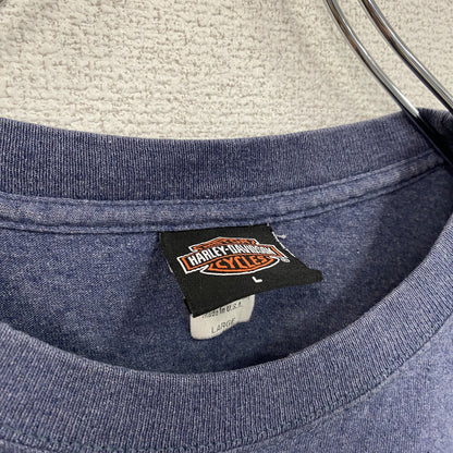 00s　HARLEY DAVIDSON　ハーレーダビッドソン　半袖両面プリントTシャツ　青　ブルー　Lサイズ