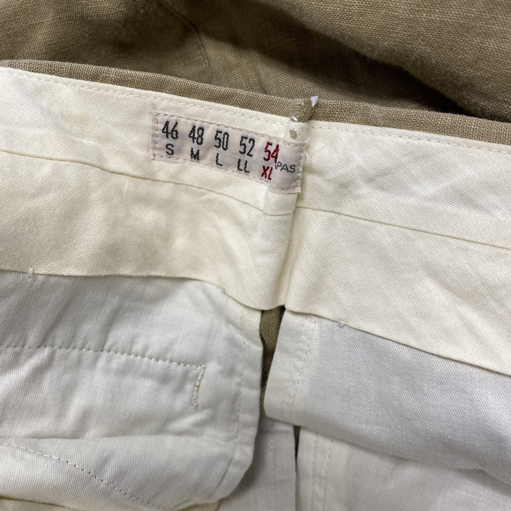 Papas　パパス　リネンパンツ　2タック　ベージュ　XLサイズ　古着