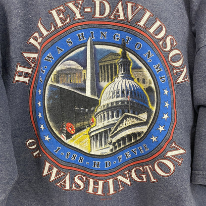 00s　HARLEY DAVIDSON　ハーレーダビッドソン　半袖両面プリントTシャツ　青　ブルー　Lサイズ