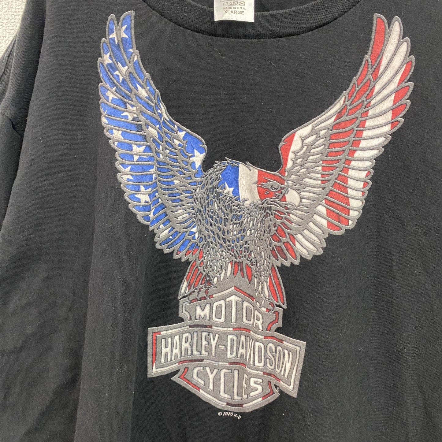 HARLEY DAVIDSON　ハーレーダビッドソン　半袖両面プリントTシャツ　黒　ブラック　XLサイズ