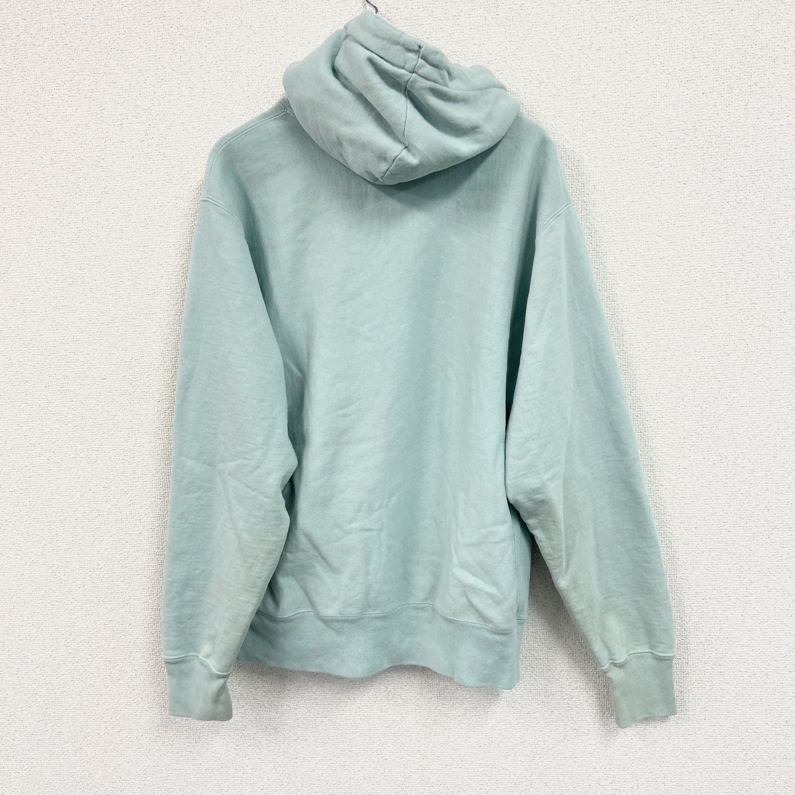 Champion　チャンピオン　リバースウィーブ　スウェットパーカー/フーディー　目無し　刺繍ロゴ　現行　水色　ブルー　Lサイズ　古着