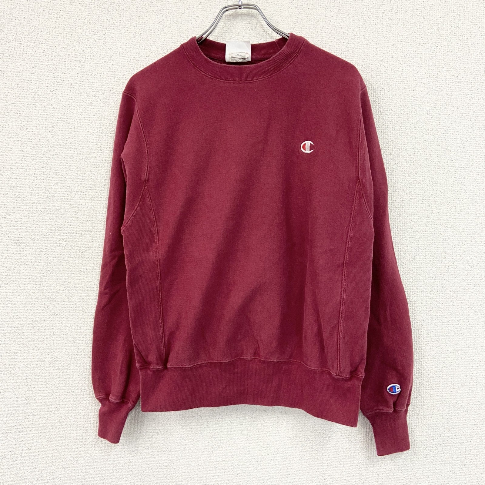 Champion　チャンピオン　リバースウィーブ　スウェット/トレーナー　ヘビーウエイト　刺繍ロゴ　現行　ボルドー　Sサイズ　古着
