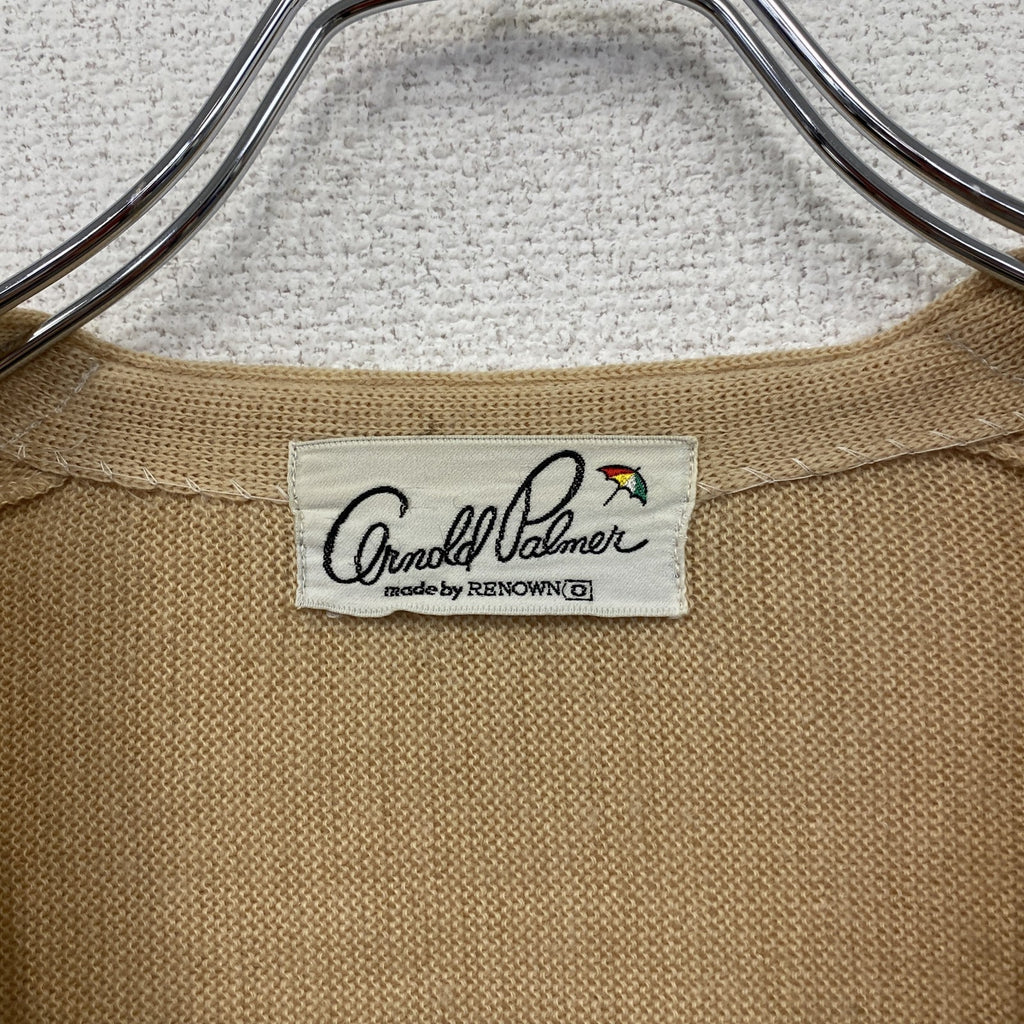 ～90s　Arnold Palmer　アーノルドパーマー　ウールニットカーディガン　ヴィンテージ　ベージュ　　古着