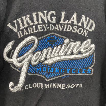 HARLEY DAVIDSON　ハーレーダビッドソン　半袖両面プリントTシャツ　黒　ブラック　XLサイズ