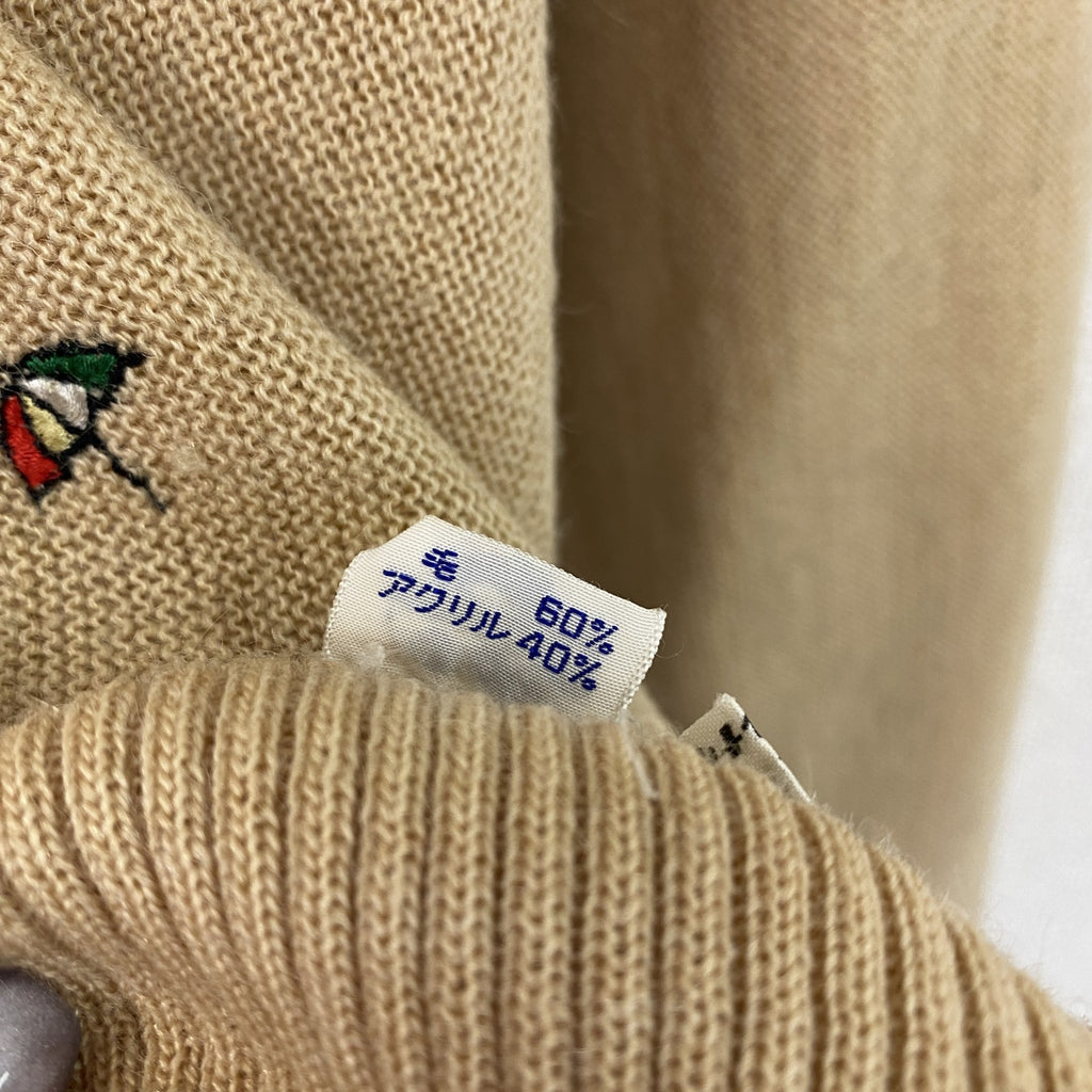 ～90s　Arnold Palmer　アーノルドパーマー　ウールニットカーディガン　ヴィンテージ　ベージュ　　古着